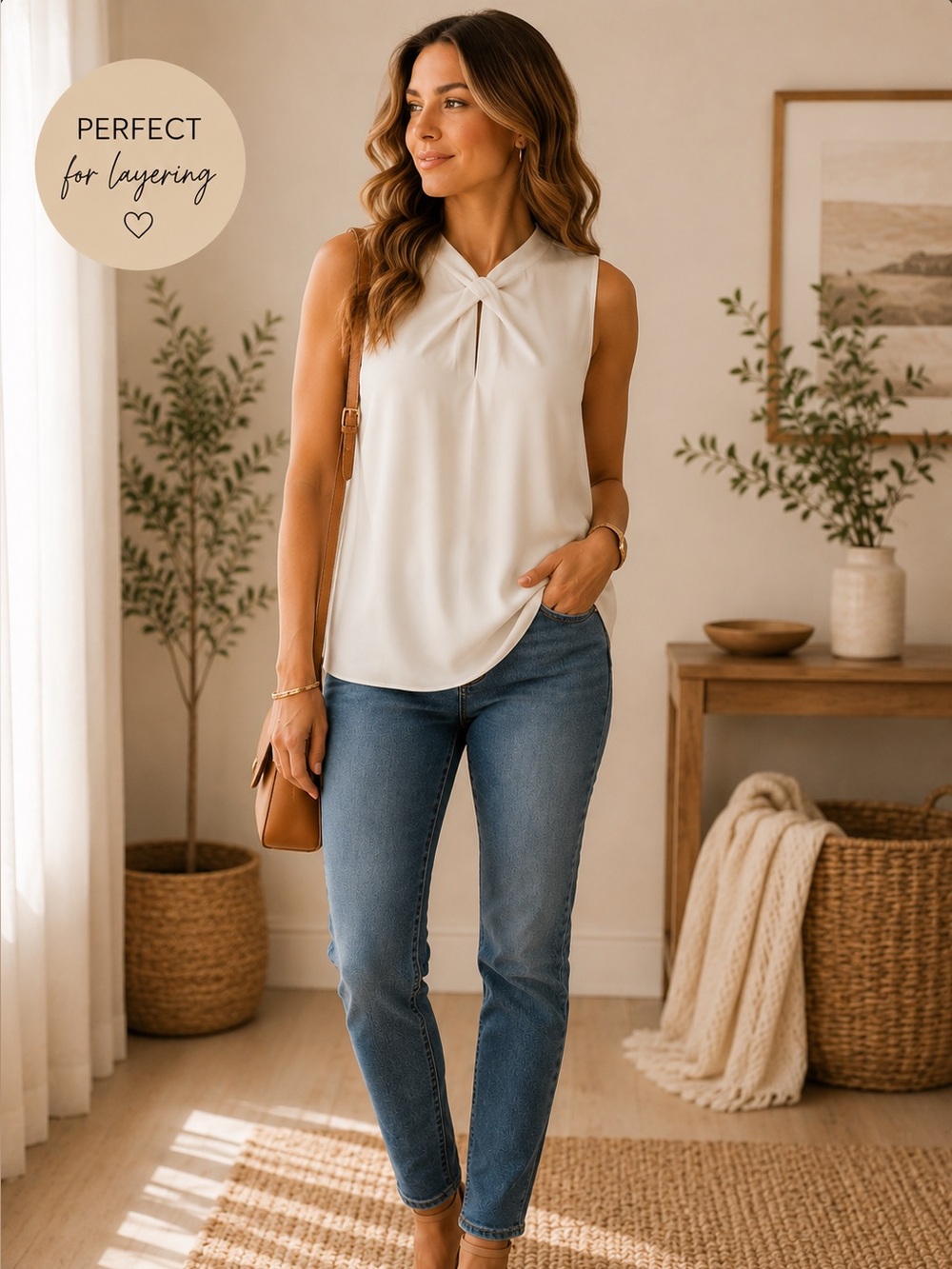 Ricki's Classic White Sleeveless Blouse